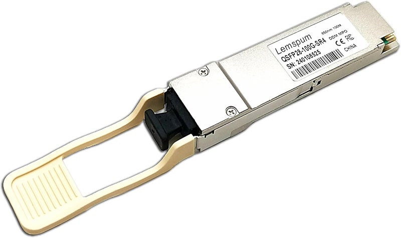 Lemspum 4Pack 100G SR QSFP28 Multimode Module 100GBASE-SR4 850nm 100m DOM MPO-12/UPC MMF Optical Transceiver Support 4 x 25G-SR Compatible with Juniper JNP-QSFP-100G-SR4, Arista/Brocade/Dell SFP-100G-SR4 ect. - Image 4